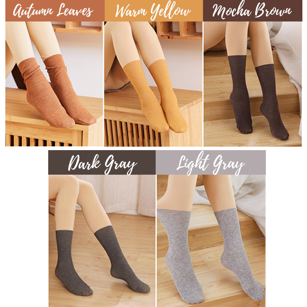 2-in-1 Fake Translucent Tights With Fleece Socks